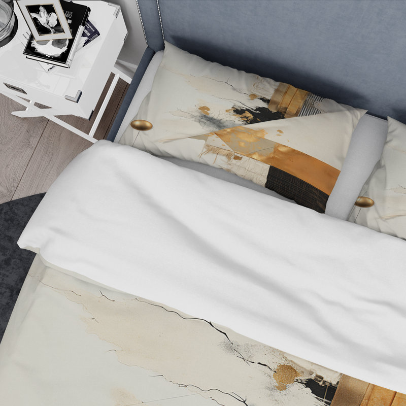 Ensemble de housse de couette gris et or Sunset Collage VI - Abstract Collages