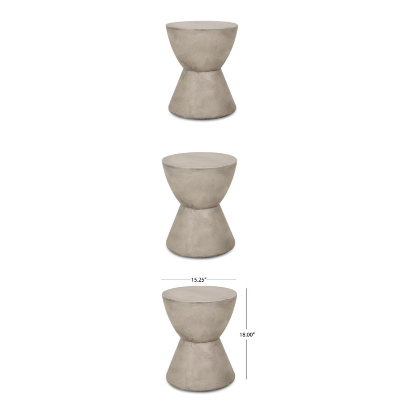 Table d'appoint d'extérieur Mgo, gris clair