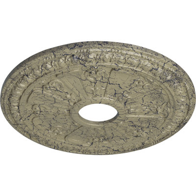 Endurathane Riley Ceiling Medallion, 18"OD x 3 1/2"ID x 1 1/2"P (Fits Canopies up to 4 5/8"), Hand-Painted Clear Yellow Finish