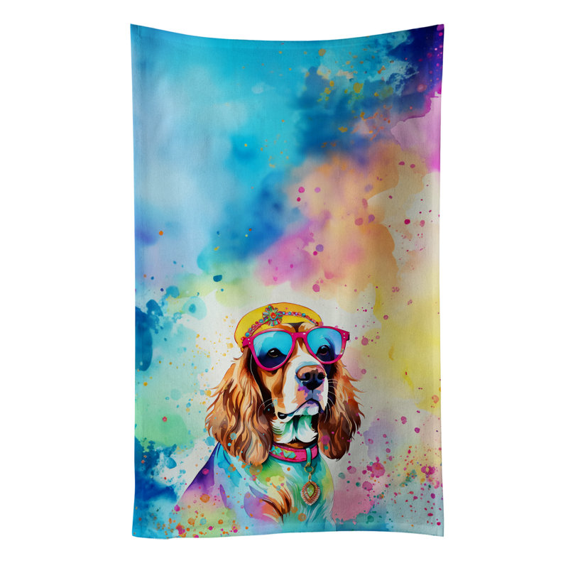 Serviette de cuisine Cavalier Spaniel Hippie Dawg