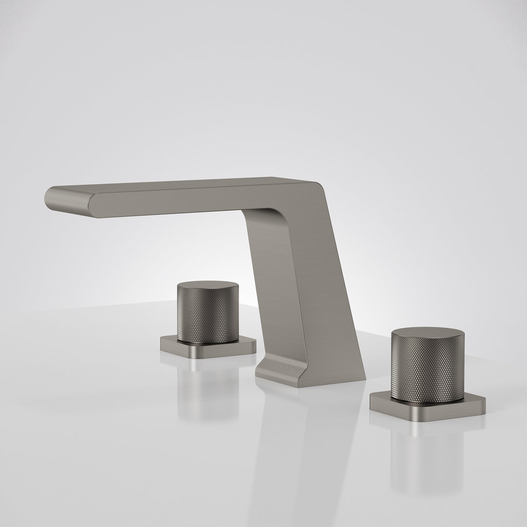 Widespread Bathroom Sink Faucet, Waterfall Bathroom Faucet for 3‑Hole Vanity Sink EVERSTEIN 