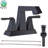 4 Inch 2-Handle Bathroom Sink Faucet with Pop-up Drain and Supply Lines-107364951