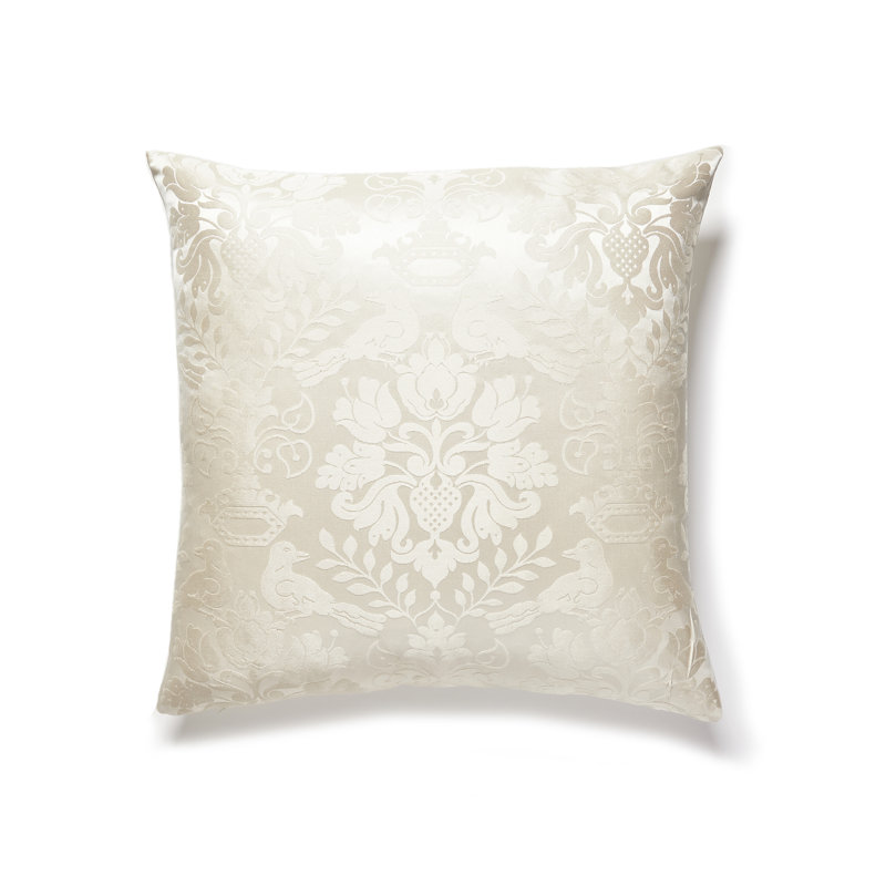 Silk Square Pillow Cover & Insert, Creme