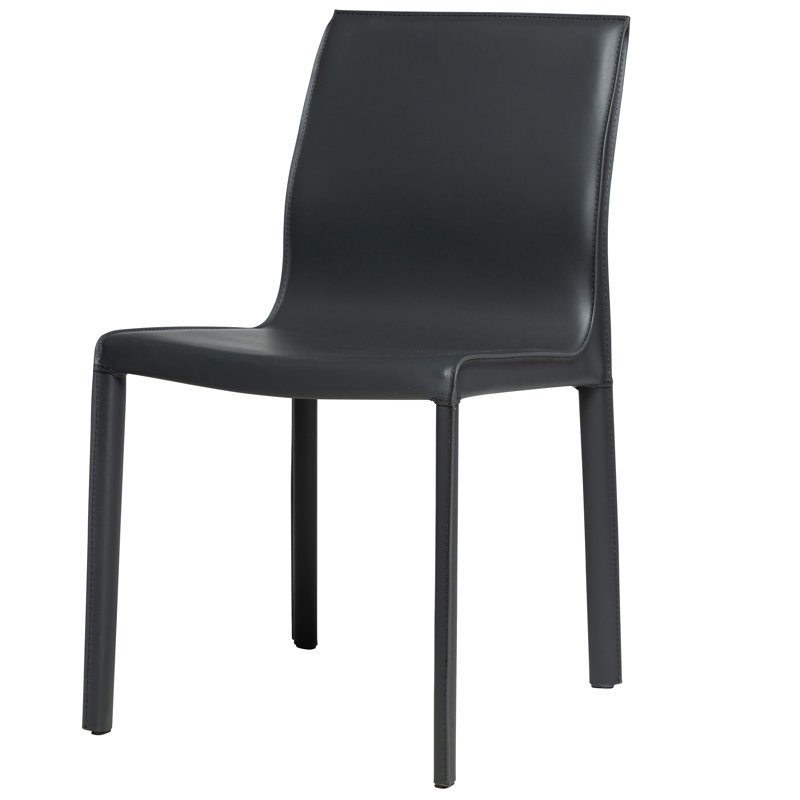 Chaise rembourrée en cuir Kupang, Fumée