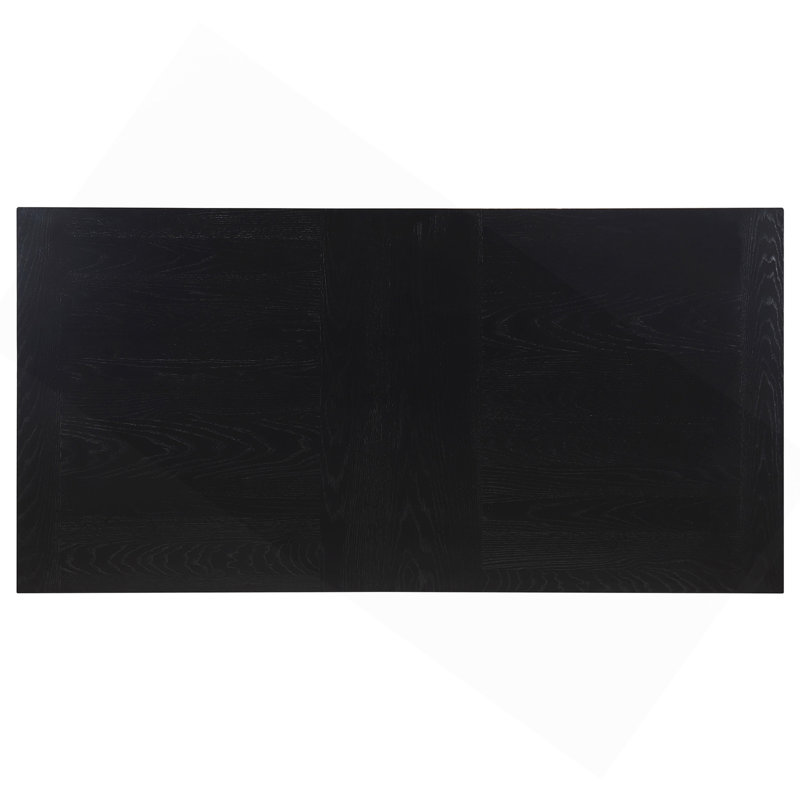 Houston Black Rectangular Double Pedestal Dining Table