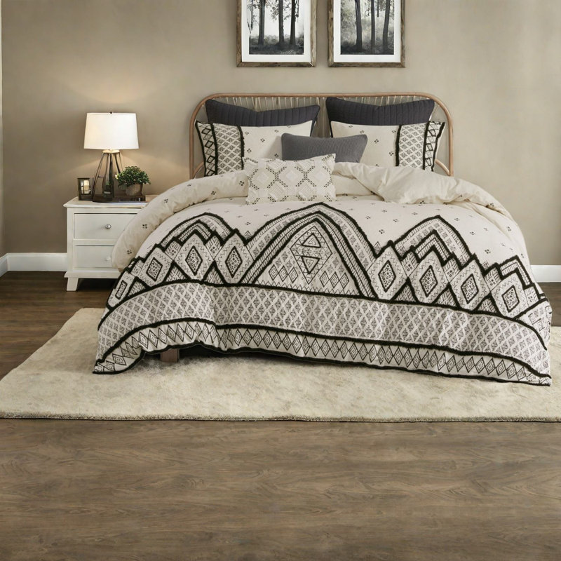 Modern Bedding Sets, King Cal King Cotton Flax Boho Bedroom Home
