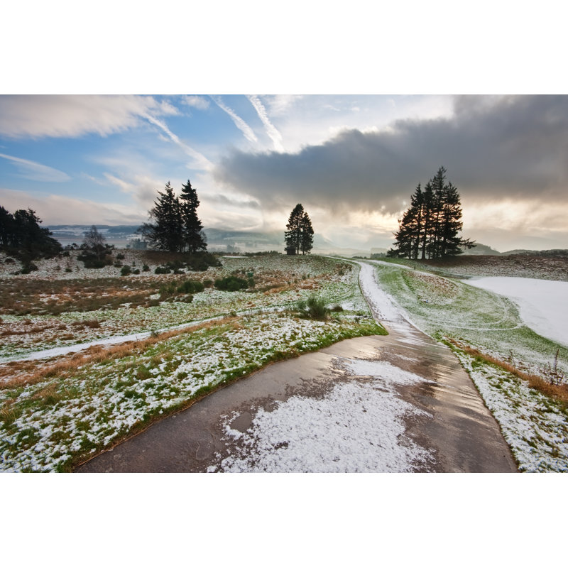 Snowy Golf Course, Scotland 1 Piece Wrapped Canvas Wall Art, 20cm H x 30cm W x 3.8cm D