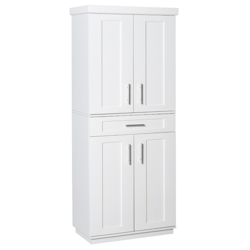 Garde-manger blanc avec tablettes réglables pour la cuisine, pour la famille, blanc, Blanc