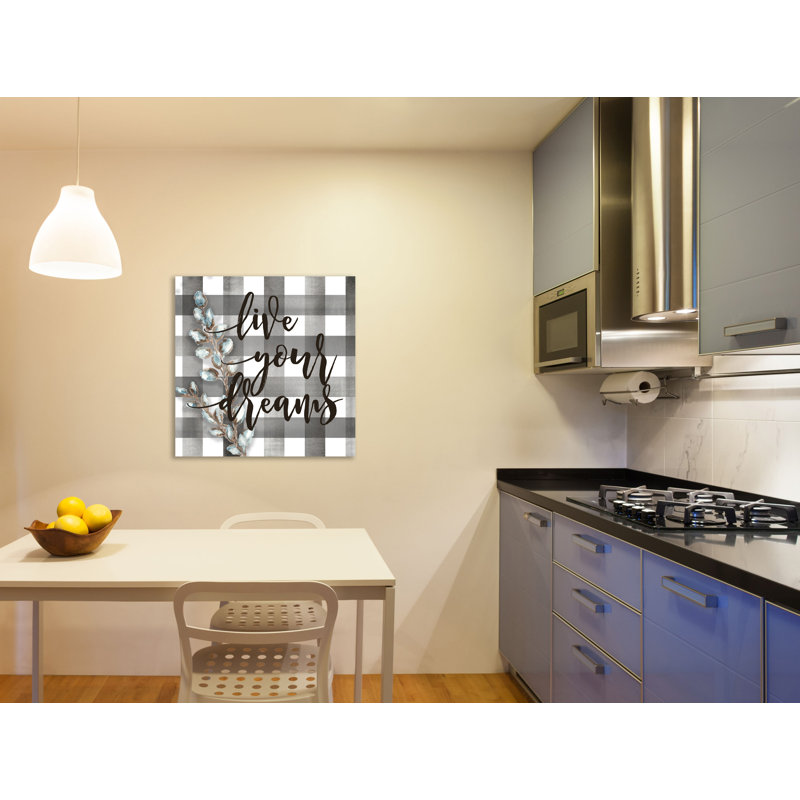 Buffalo Check: Live Your Dreams - impression sur toile tendue, H 48 po x l 48 po x P 1,5 po