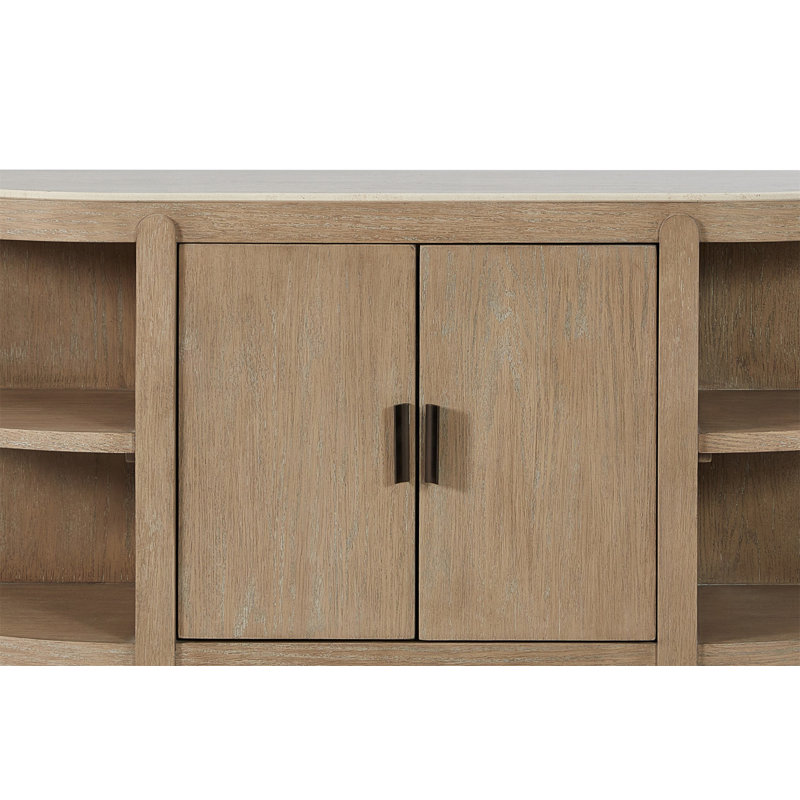 Console courbée à 2 portes avec plateau en marbre