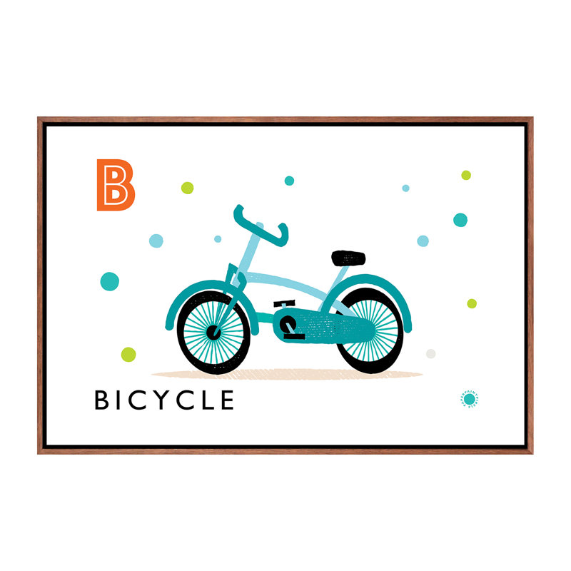 «B Is» pour vélo - impression, Pas de tapis, Toile avec cadre brun, H 18 po x l 26 po x P 1,5 po