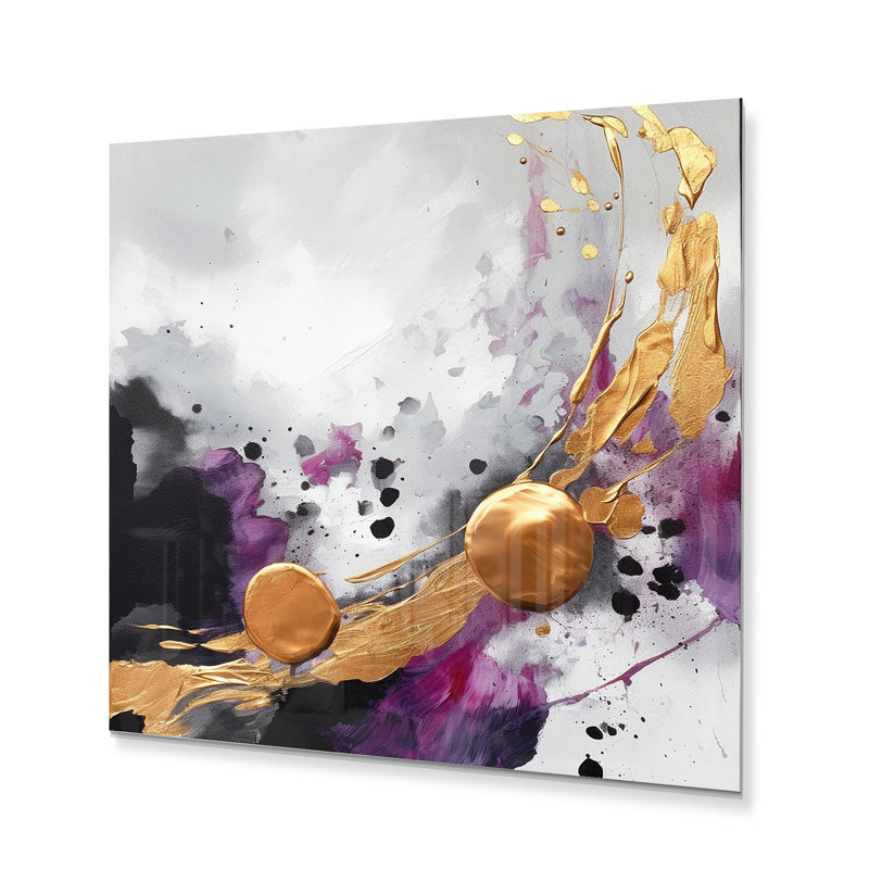 Otavio Glam Abstract Wall Decor on Metal, 16" H x 16" W x 1" D
