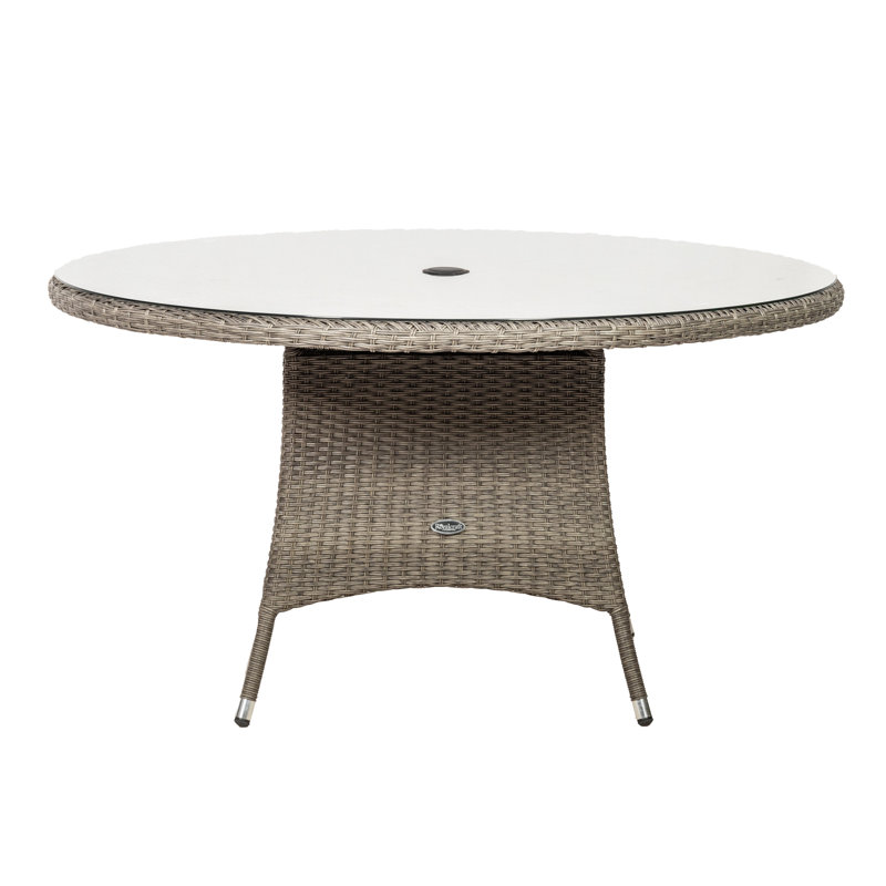 Paris Round Outdoor Dining Table With Umbrella Hole, 74cm H x 140cm L x 140cm W