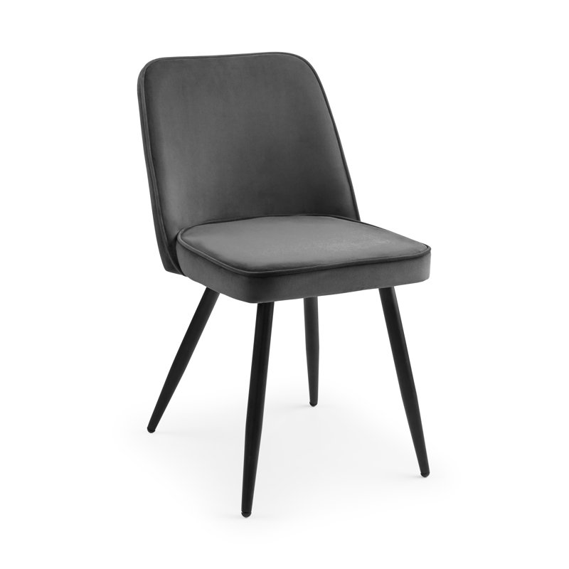 Iisakki 48cm H Velvet Upholstered Side Chair, Grey