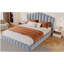 Tête de lit tapissier en velours pour lit de grand lit, sans sommier tapissier, bleu clair