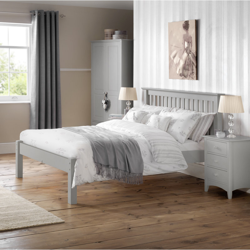 Scoggins Bed, Double (4'6), Mattress not Included, Dove Grey