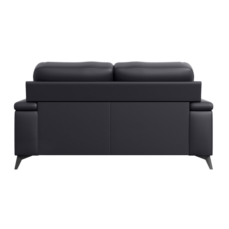 Causeuse, similicuir et similicuir noir, 66.75" W