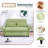 65.74-Inch Letter Striped Fabric Multi-Functional Sofa Bed, Suitable For Bedrooms And Living Rooms. The Armrests And Backrests Are Adjustable.-144111187