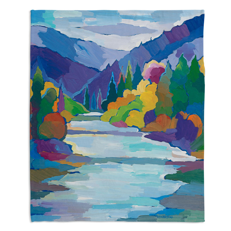 Couverture à sherpa douce stream of promesses, l 68 po x L 80 po