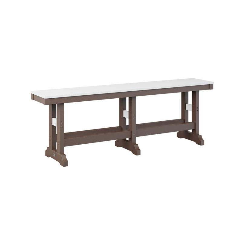 Banc de jardin 66 po Berlin Gardens, Blanc / Brun chocolat, 18" H x 12.5" W x 66" D