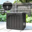 Boîte de terrasse extérieure 32 gallons, boîte de patio imperméable et résistante aux rayons UV