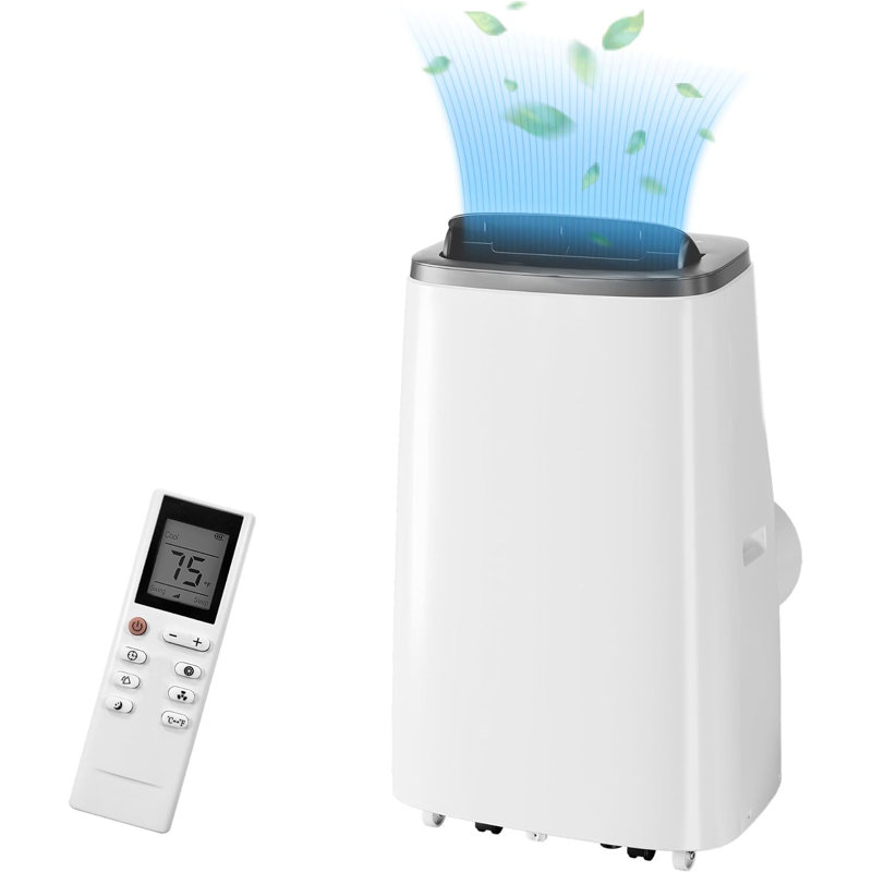 White 12000 BTU Portable Air Conditioner with Remote Control
