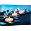 Zen Zen Stone Plumeria Burning Candles and Black Stones on Black Mat - reproduction de photo sur toile tendue-56324582