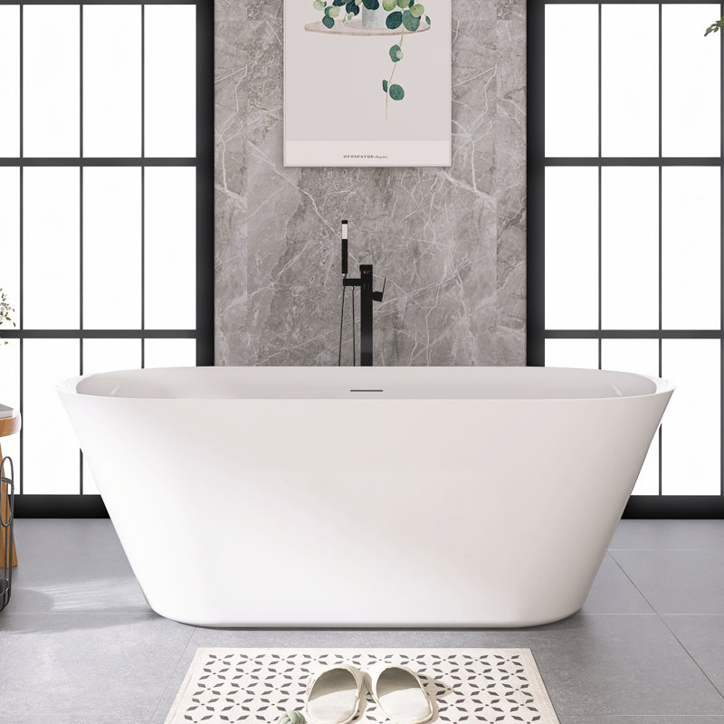 Baignoire de trempage autoportante en acrylique 66 po