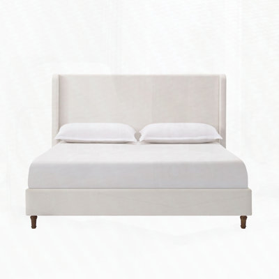 Mozter Upholstered Wingback Platform Bed