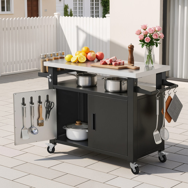 Kitchen Island with, 34.4" H x 53.1" W x 20.1" D