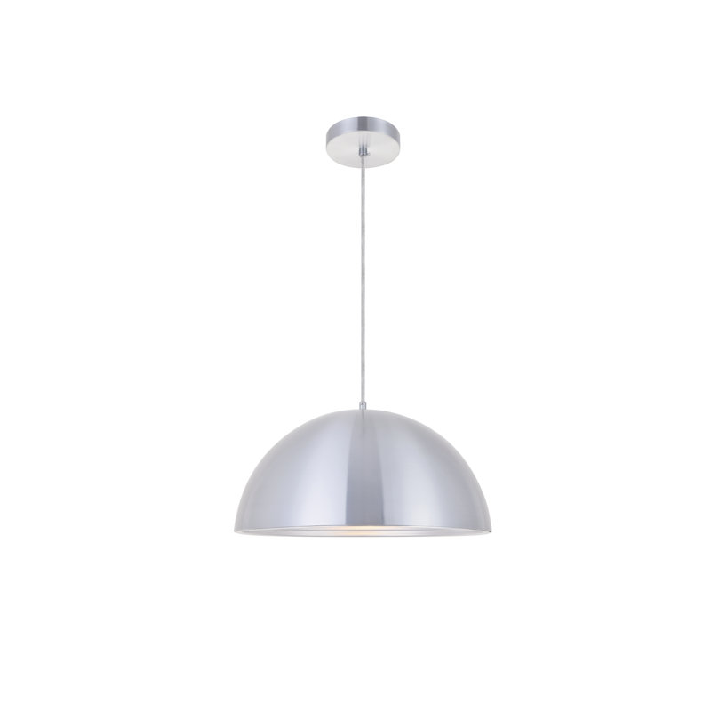 Luminaire suspendu en forme de dôme à 1 lumière Beaudry, H 8 po x l 15,5 po x P 15,5 po, Nickel bruni
