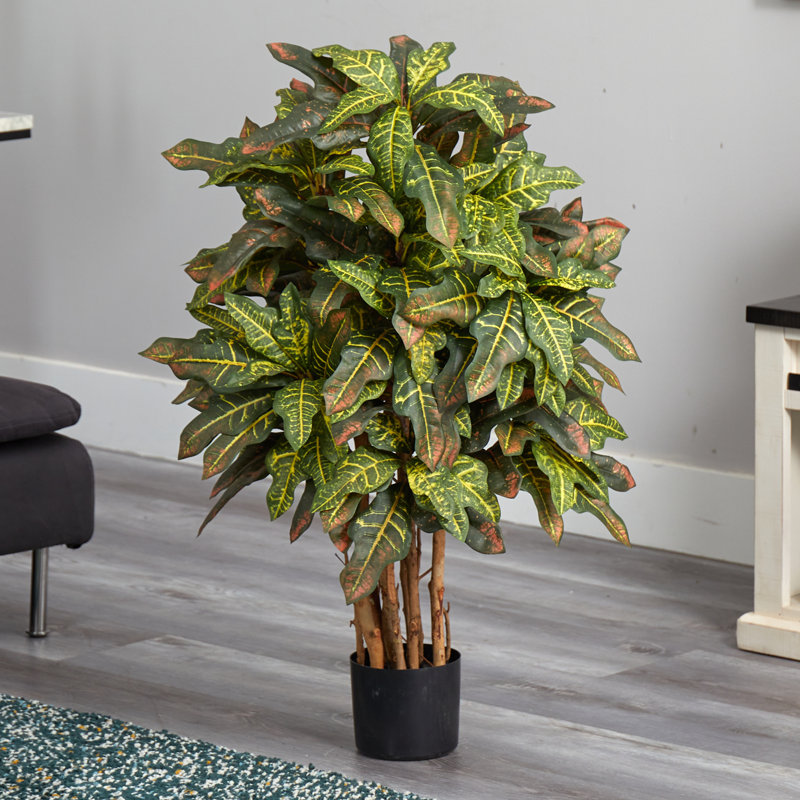 Bambou artificiel Croton en pot, H 36 po