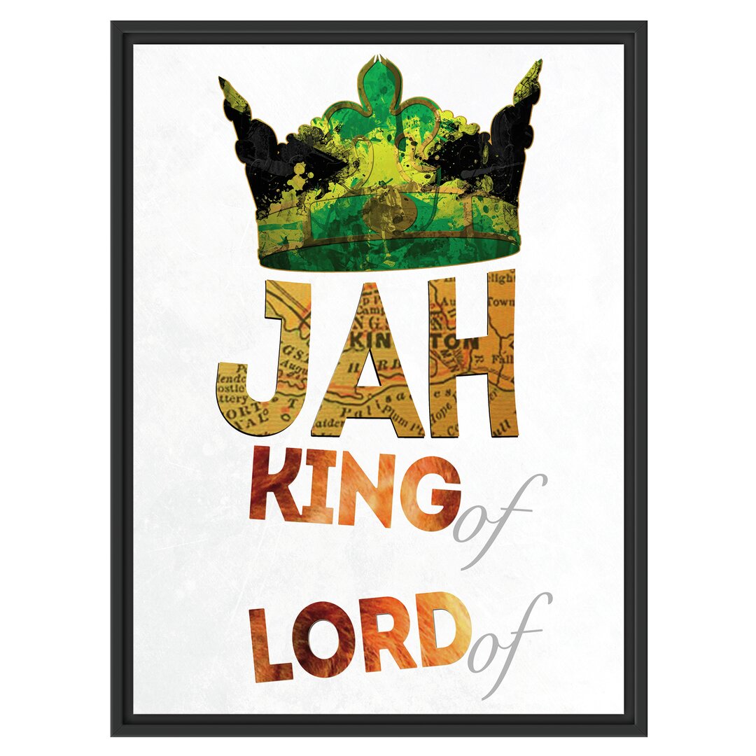 Gerahmtes Wandbild Jah king white