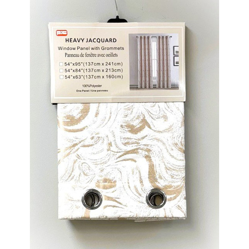 54 anneaux en jacquard épais - doré, L 54 po x L 95 po