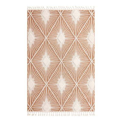 Tapis géométrique en polyester tissé à la machine Jessilyn