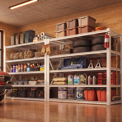 Étagère de garage robuste, étagères de rangement réglables à 5 niveaux pour cuisine, garde-manger, sous-sol (48 po L x 24 po P x 72 po H / 60 po L x 24 po P x 72 po H)