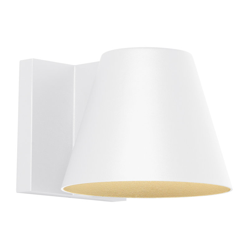 Bowman LED Outdoor Armed Sconce, White, 4" H x 4.5" W x 6.7" D, 17.8 W