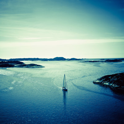 Landscape Of Harbor In Fjell Norway by Izusek - Wrapped Canvas Print