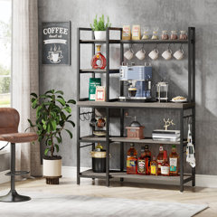 Signature Home SignatureHome Black Finish Metal Material Amenoff Black  Metal Baker's Rack Dimensions: 16W x 30L x 67H SDK3026 - The Home Depot