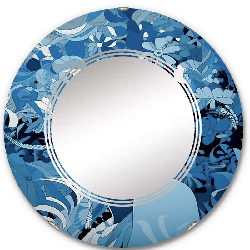 Craginorne - Miroir mural rond moderne, 24 po x 24 po