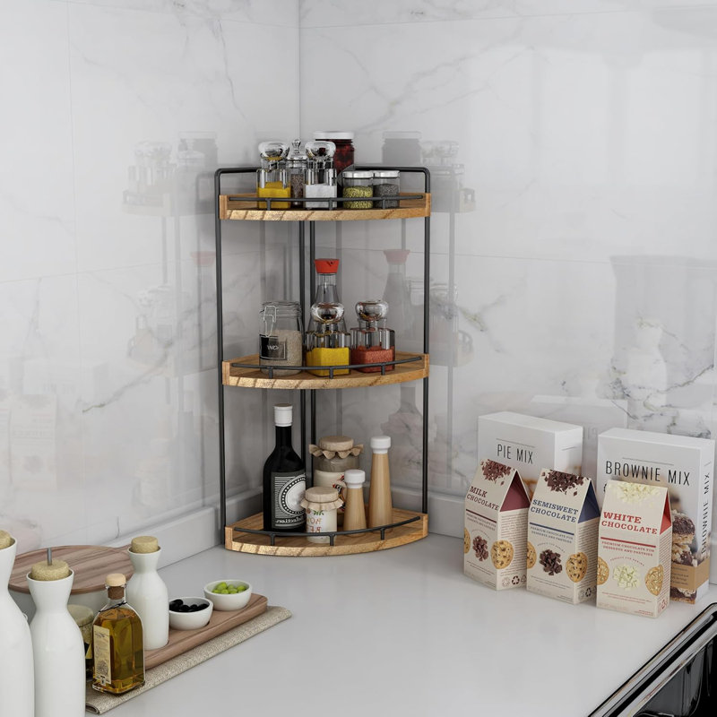 Three-Layer Corner Bathroom Storage Rack, Suitable For Storage Countertops, Dressing Tables, Kitchen, Bathroom, And Wooden Dressing Table Storage Rack 