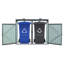 La poubelle contient 2 poubelles en métal pour le rangement des ordures, en acier inoxydable galvanisé, une remise pour la cour de jardin