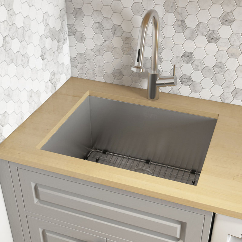 Ruvati 23" x 18" x 12" Deep Laundry Utility Sink Undermount 16 Gauge Stainless Steel