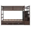 Rangement pour lit superposé simple avec lit superposé en bois massif et espresso