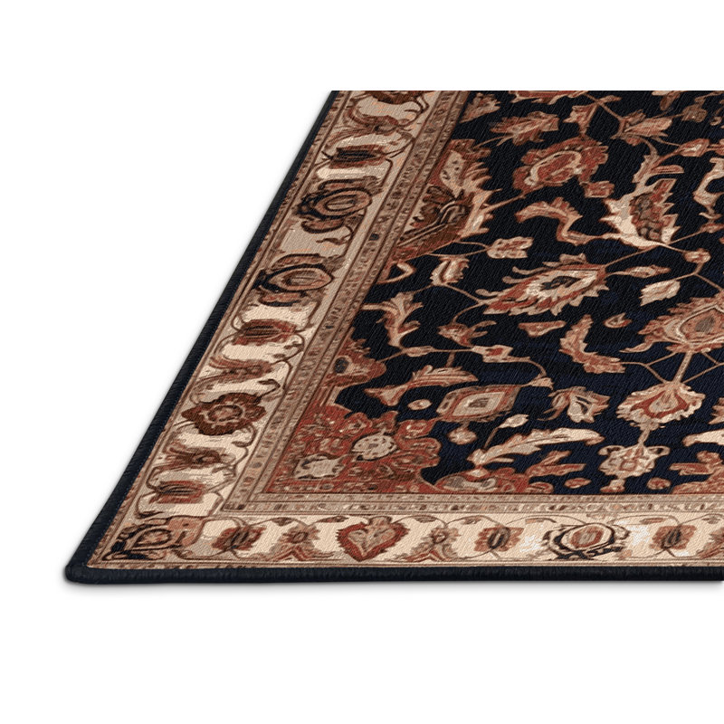 Tapis brun lavable à la machine, Rond 7 pi