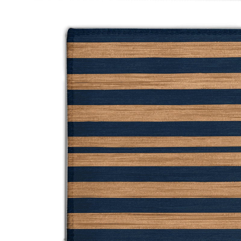 Tapis intérieur / extérieur bleu HorizontalStripes, Rectangulaire 2 pi x 3 pi