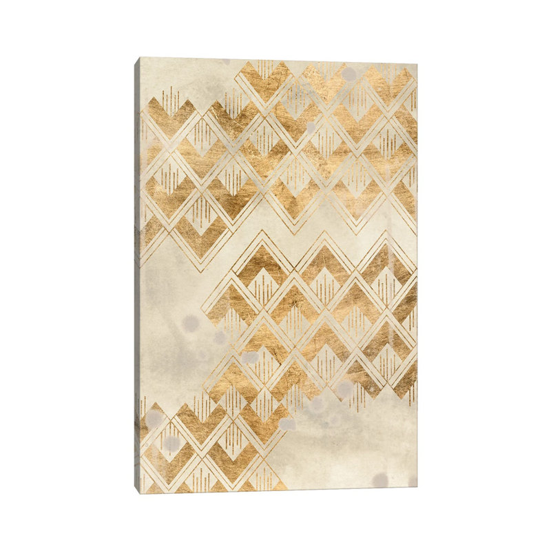 Deco Pattern In Cream II by June Erica Vess - Wrapped Canvas Print, 66.04cm H x 45.72cm W x 1.91cm D