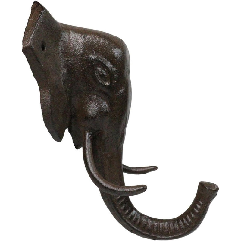 Sculpture murale en fonte à motif d'éléphants sauvages