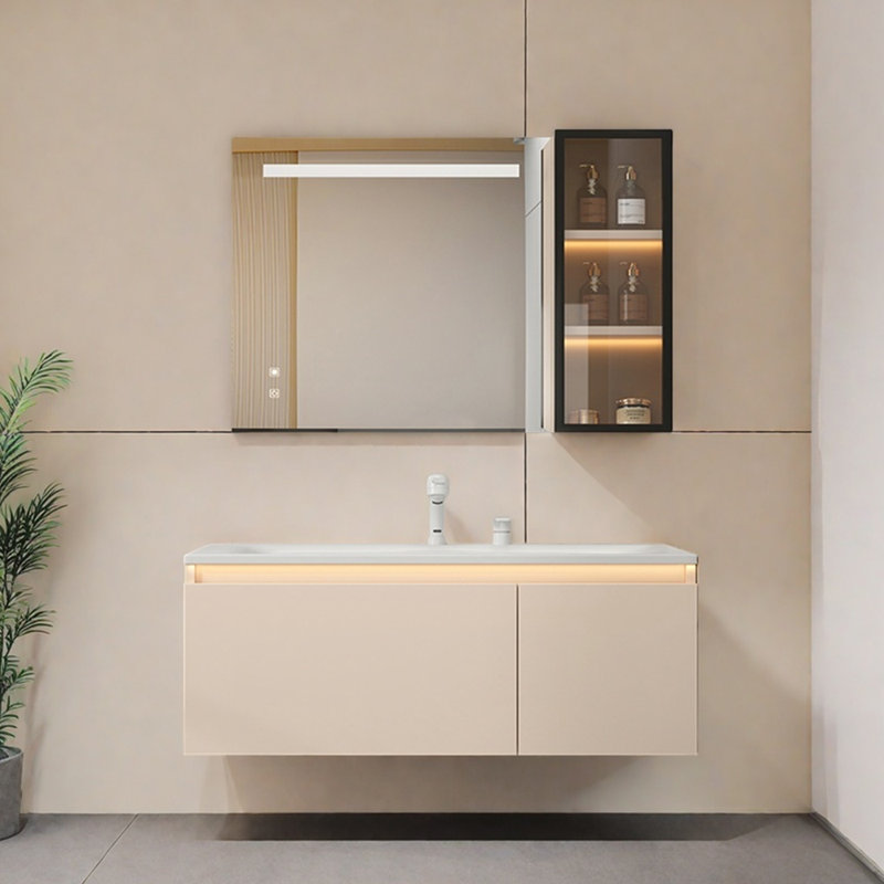 Armoire de salle de bain légère de luxe de style crème