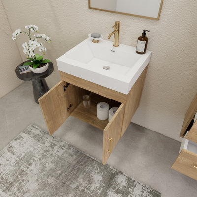23.6" Wall-Mounted Single Bathroom Vanity Set
